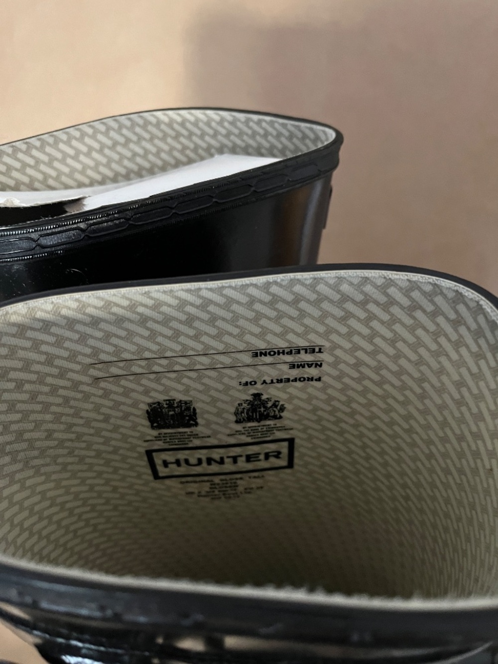 Hunter boots black glossy tall 7F - Picture 3 of 5